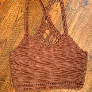 Knitted lined crop top